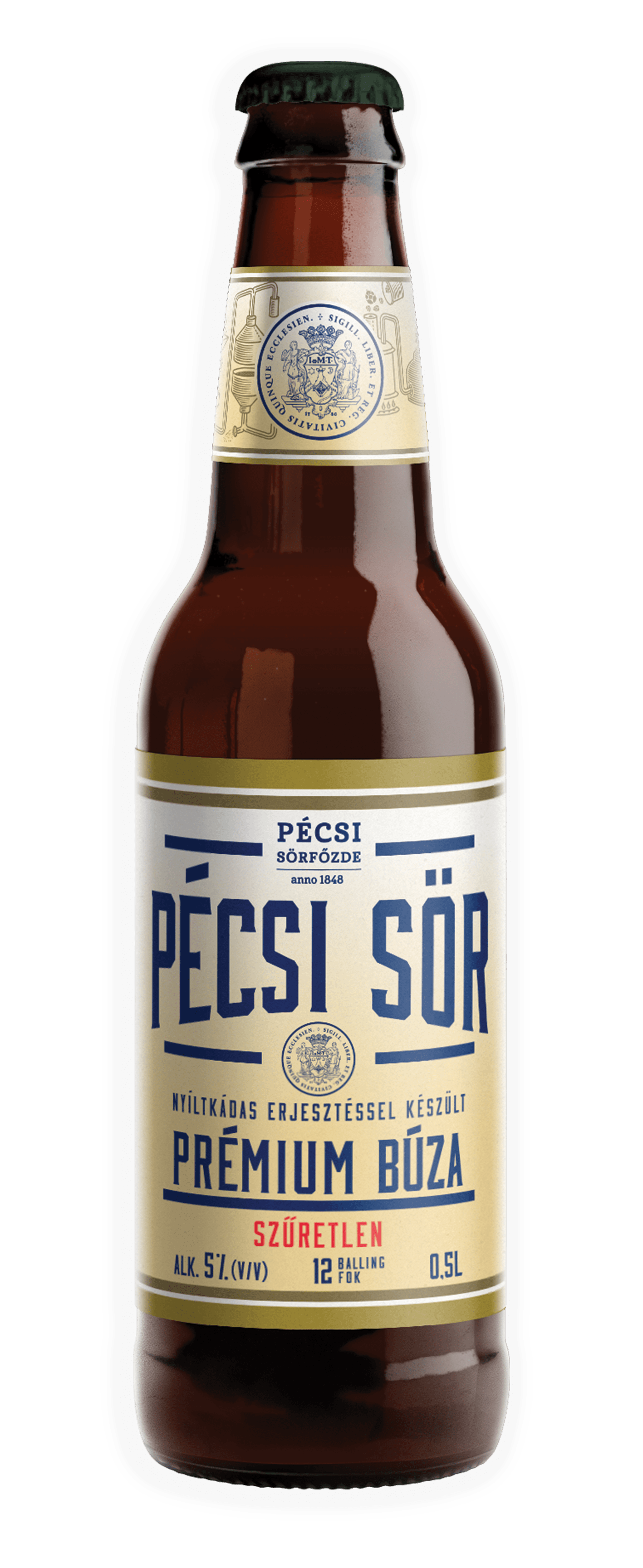 Pécsi Prémium Búza üveges sör